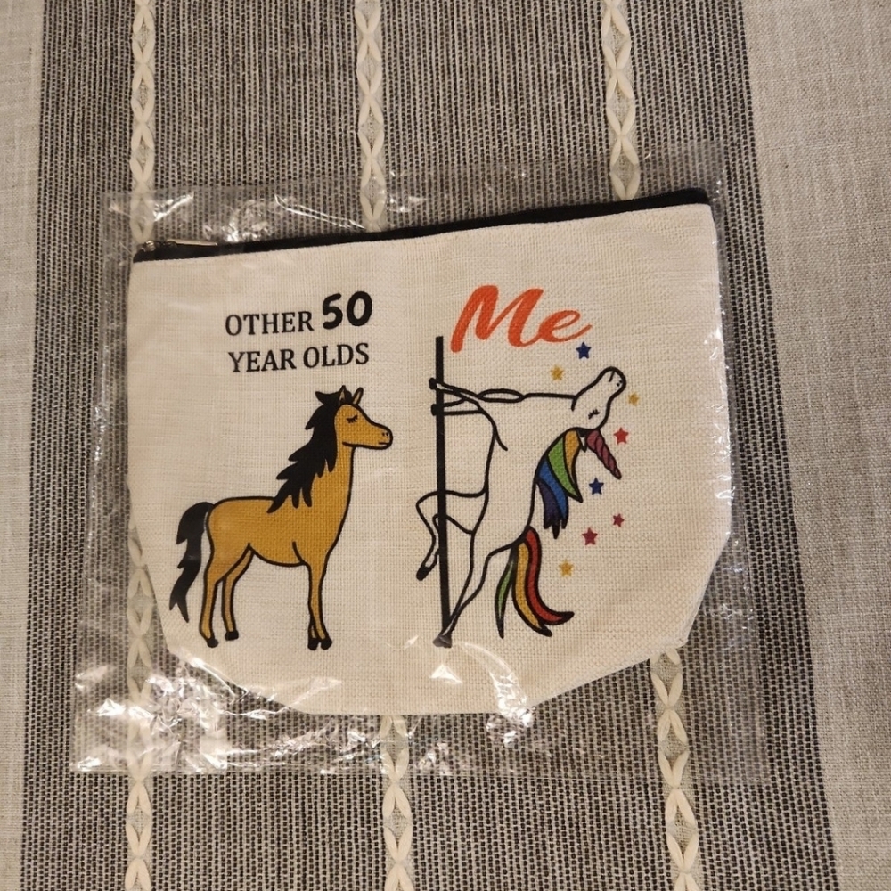 50th Birthday Unicorn Clutch Bag